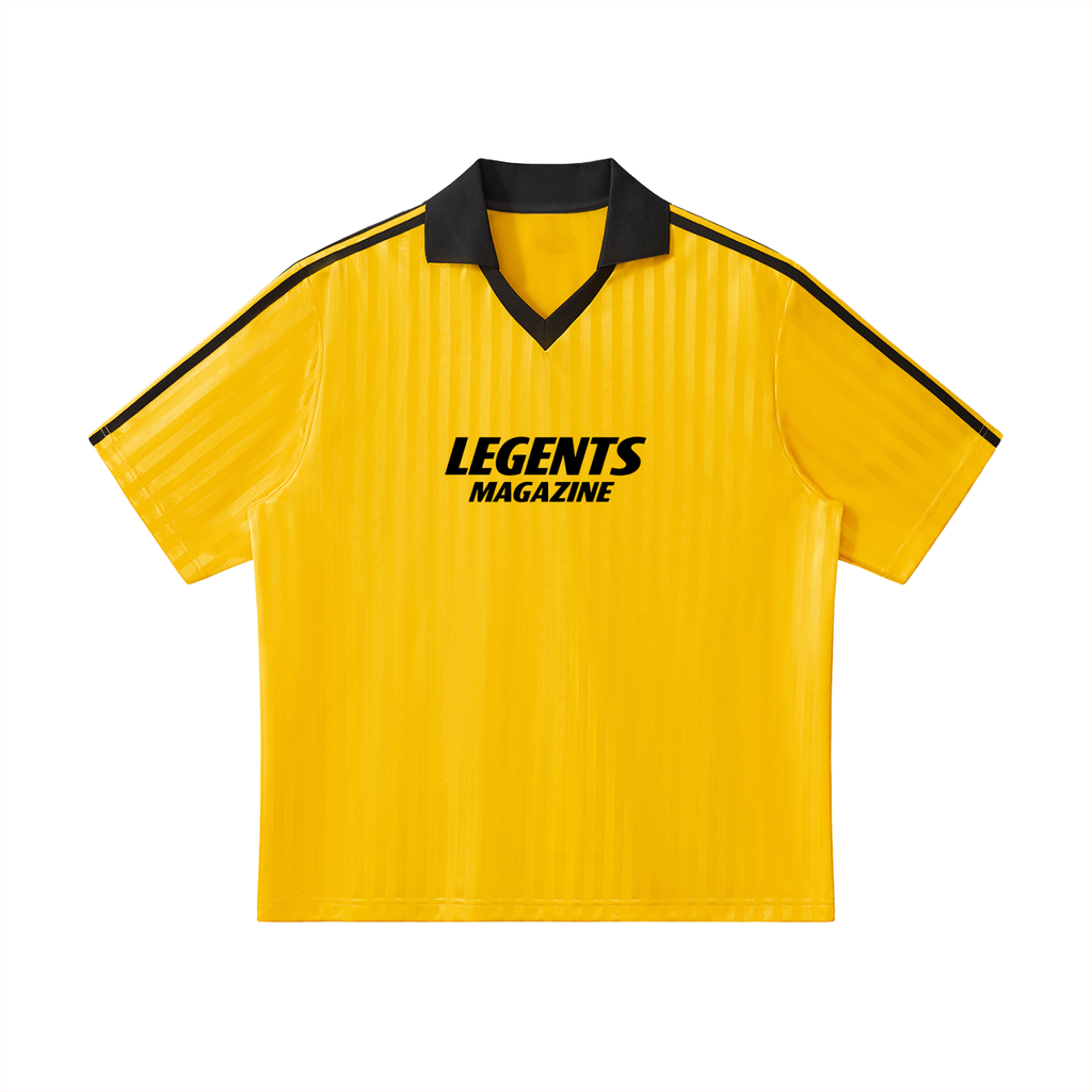 Contrast Collar Striped Soccer Jersey